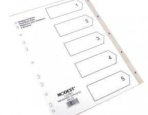 School Stationery Supplies Divider PVC 1-5 Tab Grey Modest -MS 510 - Image 1