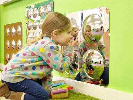LARGE 4 DOMED ACRYLIC MIRROR PANEL-COM - Image 1