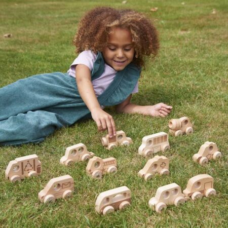 NATURAL WOODEN VEHICLES SET-COM - Image 1