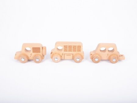 NATURAL WOODEN CITY E-VEHICLES SET-COM - Image 1