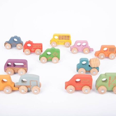 RAINBOW WOODEN VEHICLES SET-COM - Image 2