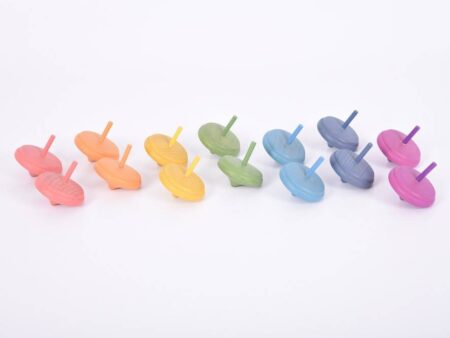 RAINBOW WOODEN SPINNING TOPS-COM - Image 2