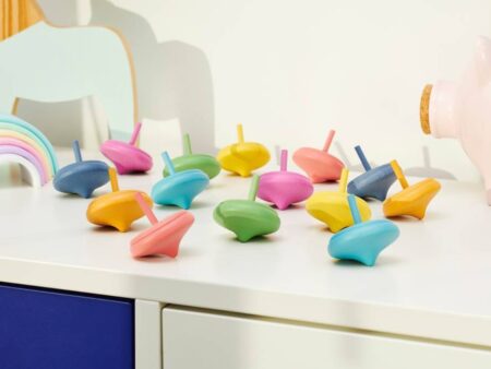 RAINBOW WOODEN SPINNING TOPS-COM - Image 1