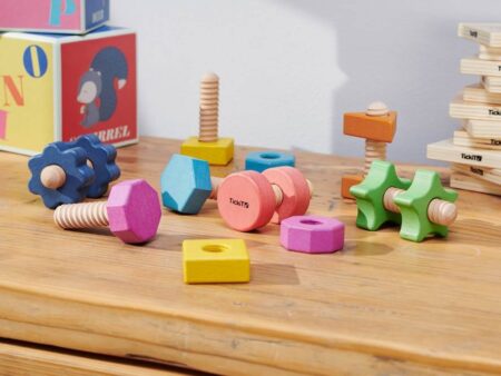 RAINBOW WOODEN NUTS & BOLTS-COM - Image 1