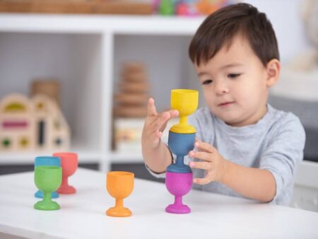 RAINBOW WOODEN EGG CUPS-COM - Image 1