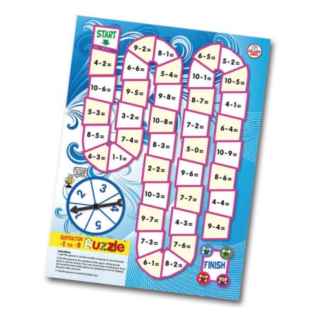 School Stationery Supplies Subtraction 1-10 Buzzle-SK - Image 1