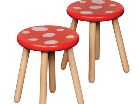 Pack Of 2 Wooden Toadstool Chairs-EYR - Image 1