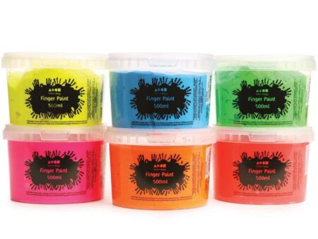 Fluorescent Finger Paint - 6 x 500ml-EYR - Image 1