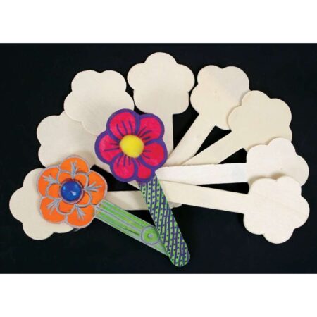 Wooden Flowers Craft Sticks-EYR - Image 1