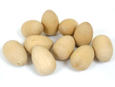 Wooden Craft Eggs (Pack of 10)-EYR - Image 1