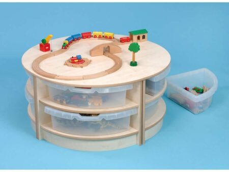 2 Tray High Maple Circle Storage Unit-EYR - Image 1