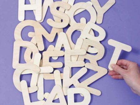 Wooden Uppercase ABC Letter Templates-EYR - Image 1