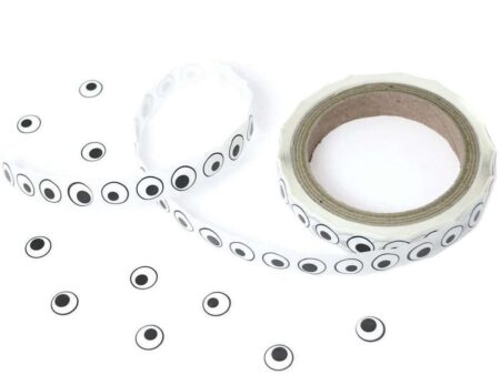 Black & White Eyes Stickers On A Roll-EYR - Image 1