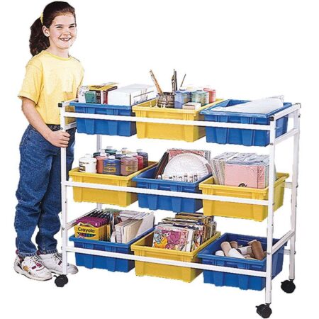 School Stationery Supplies Multipurpose Storage Cart With 9 Trays-EYR - Image 1