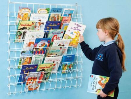 Square Wire Book Rack (Wall Mounted)-EYR - Image 1