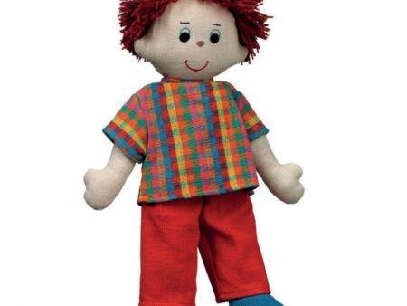 White Cotton Doll Boy With Red Hair-EYR - Image 1