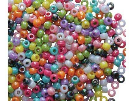 Pony Beads Assorted Colours 250g in Tub-EYR - Image 1