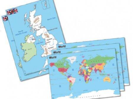 UK And World Deskmats Set Of 5-EYR - Image 1