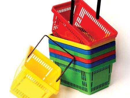 Set Of 8 Coloured Shopping Baskets-EYR - Image 1