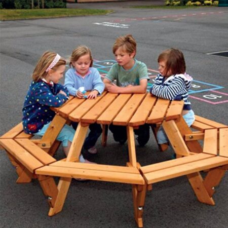 School Stationery Supplies Infant Octagonal Picnic Bench-EYR - Image 1