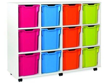 12 Jumbo Tray Storage Unit - White Finish-EYR - Image 1