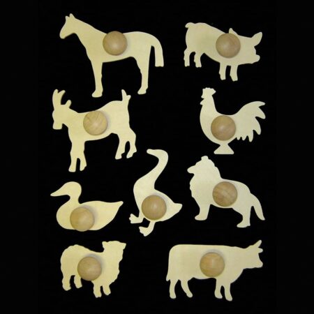School Stationery Supplies Wooden Farm Animals Templates-EYR - Image 2