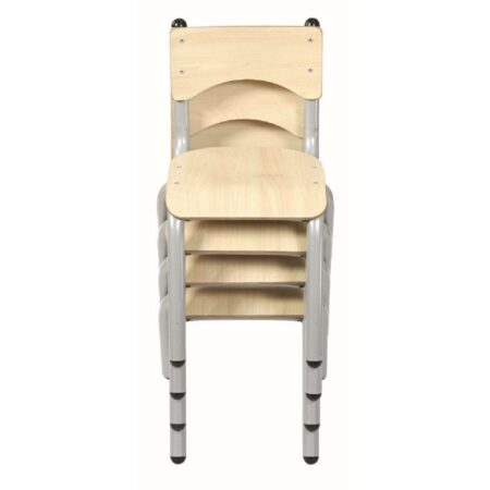 School Stationery Supplies 31cm Chair Silver Pk Of 4-EYR - Image 2