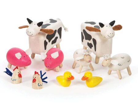 Wooden Farm Animals Set-EYR - Image 1