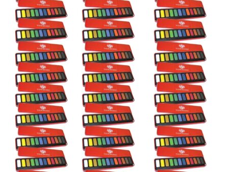 Watercolour 12 Colour Paintbox (Pack of 30)-EYR - Image 1