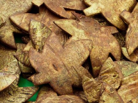 Bark Leaf Shapes Pack 40 Gold-CICA - Image 1