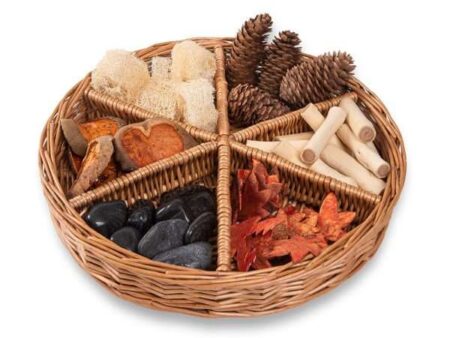 Round Wicker Baskets 34Cm Diameter - 6 Section-CICA - Image 1