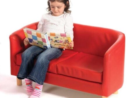 Ritz Red Children's 2 Seater Sofa-EYR - Image 1
