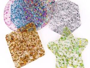 Glitter Acrylic Shapes 6 pcs - NEW 2023-CICA - Image 1