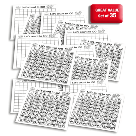 School Stationery Supplies Laminated Hundreds Board Smart Buy (35 Pack)-SK - Image 1