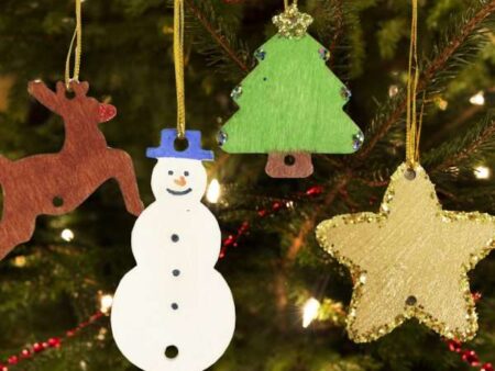 Wooden Christmas Tree Decorations (Pack of 54)-EYR - Image 1