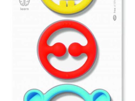 Nigi Nagi Tactile Rings - Set of 3 - Primary colour-CICA - Image 1