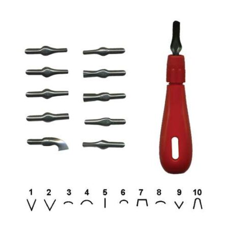 Lino Cutters Pack 5 with Handle-MB - Image 1