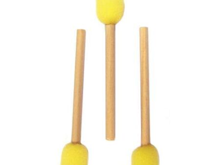 Wood/Yellow Foam Brush Pk 10-MB - Image 1