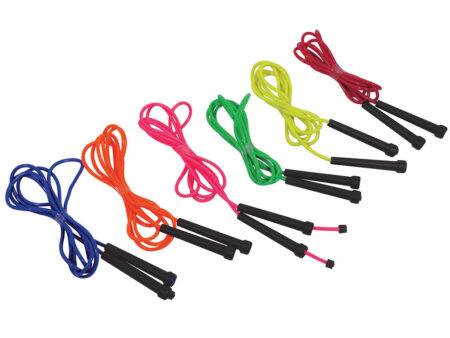 COLOURED PLASTIC SKIPPING ROPES  SET OF 6-BS - Image 1