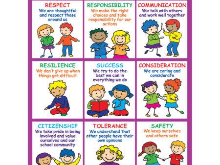 POSITIVE PLAYTIME WALL SIGNS  OUR SCHOOL VALUES-BS - Image 1