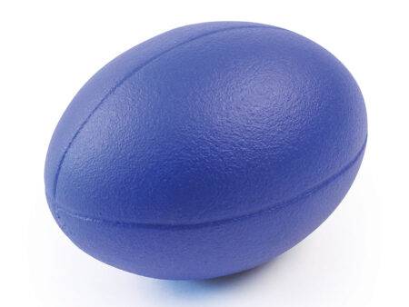 COATED FOAM RUGBY BALL 235MM, BLUE-BS - Image 1