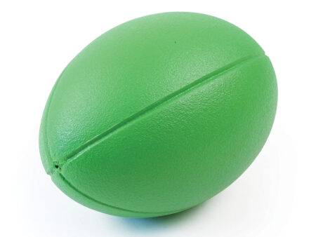 COATED FOAM RUGBY BALL  235MM, GREEN-BS - Image 1