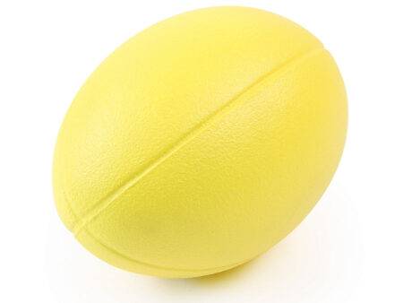COATED FOAM RUGBY BALL 235MM, YELLOW-BS - Image 1