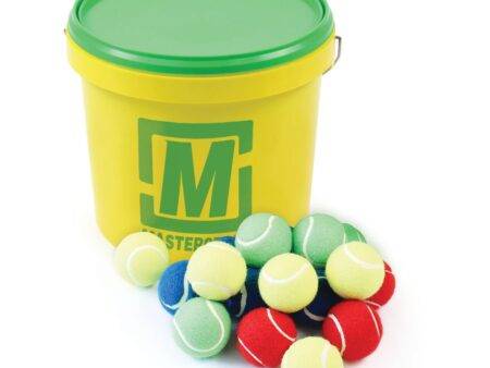 COLOURED TENNIS STYLE BALL  BUCKET OF 48-BS - Image 1