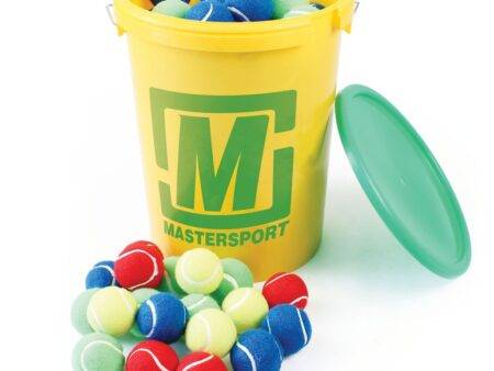 COLOURED TENNIS STYLE BALL  BUCKET OF 96-BS - Image 1