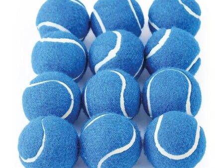 COLOURED TENNIS STYLE BALL  BLUE, SET OF 12-BS - Image 1