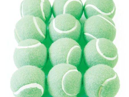 COLOURED TENNIS STYLE BALL  GREEN, SET OF 12-BS - Image 1