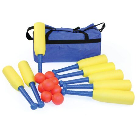 School Stationery Supplies FOAM ROUNDERS SET BAG OF 8 BATS AND 8 BALLS-BS - Image 1