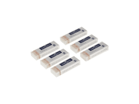 Faber Castell Dust Free Eraser Pkt/6 Pcs White Pvc - Image 1