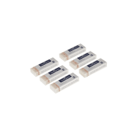 Faber Castell Dust Free Eraser Pkt/6 Pcs White Pvc